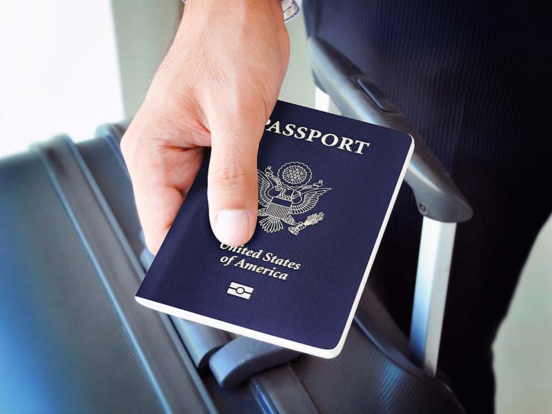 a person holding a passport